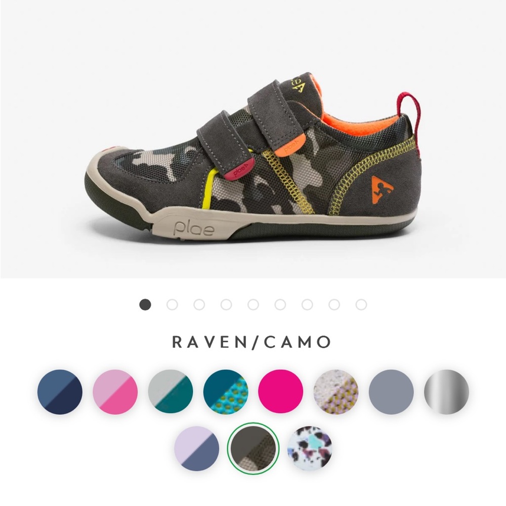 Plae Kids Camo Sneakers - Gray and Green